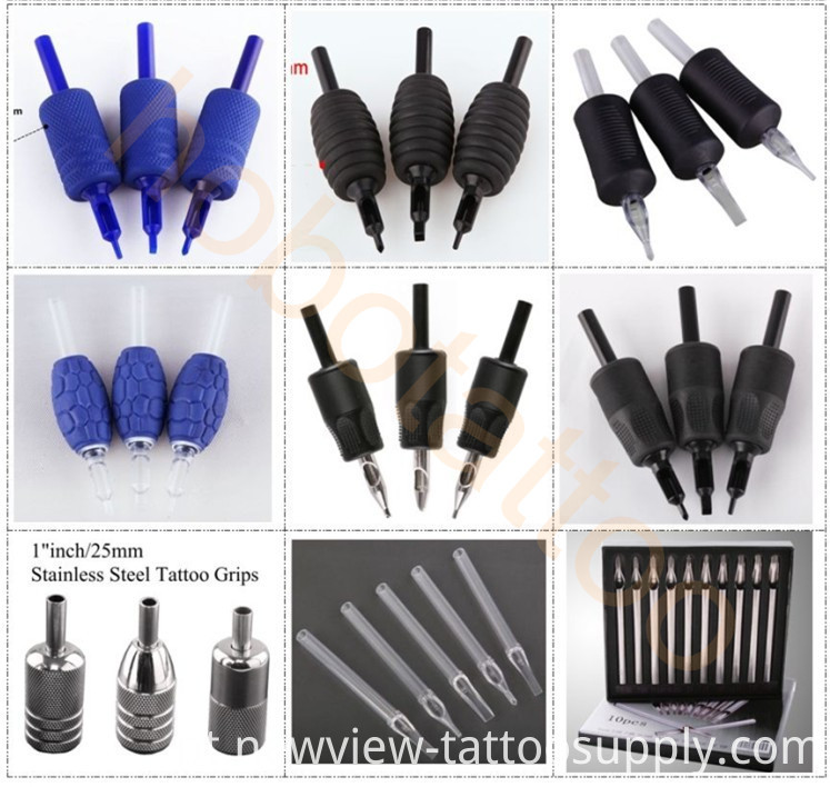 Short Blue Clear Disposable Plastic Tattoo Tips